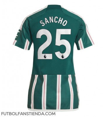 Manchester United Jadon Sancho #25 Segunda Equipación Mujer 2023-24 Manga Corta